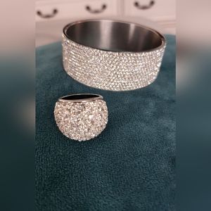 Silver & White rhinestone jewelry bundle